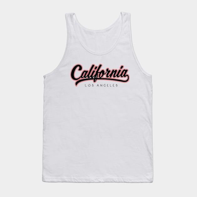 Los Angeles ~ California Retro Typography Tank Top by EddieBalevo